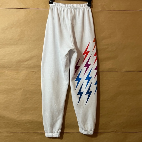 Aviator Nation | Bolt Gradient Sweatpants White Rainbow Jogger Pants Size XS - Picture 10 of 16